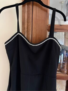 Speechless Black Mini dress with pearl/rhinestone trim size XL